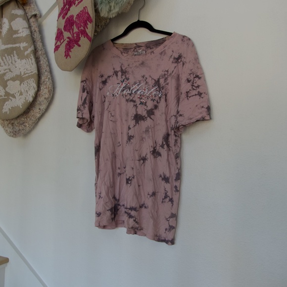 Acid Wash Hollister Oversized Tee Pink M - Picture 1 of 4
